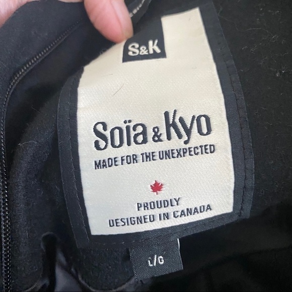soia & Kyo Wool Black Peacoat Made in Canada - Picture 8 of 9